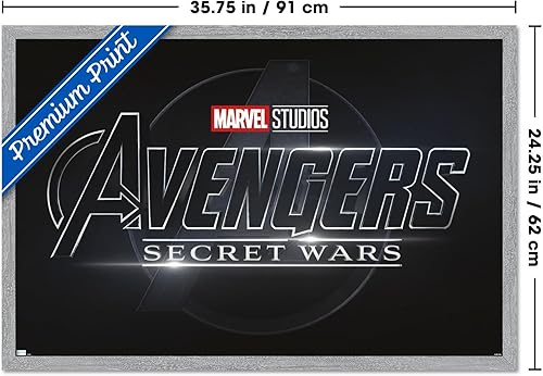 Vista 39 de Trends International Marvel Avengers: Secret Wars - Póster de pared con logotipo Versión enmarcada Barnwood