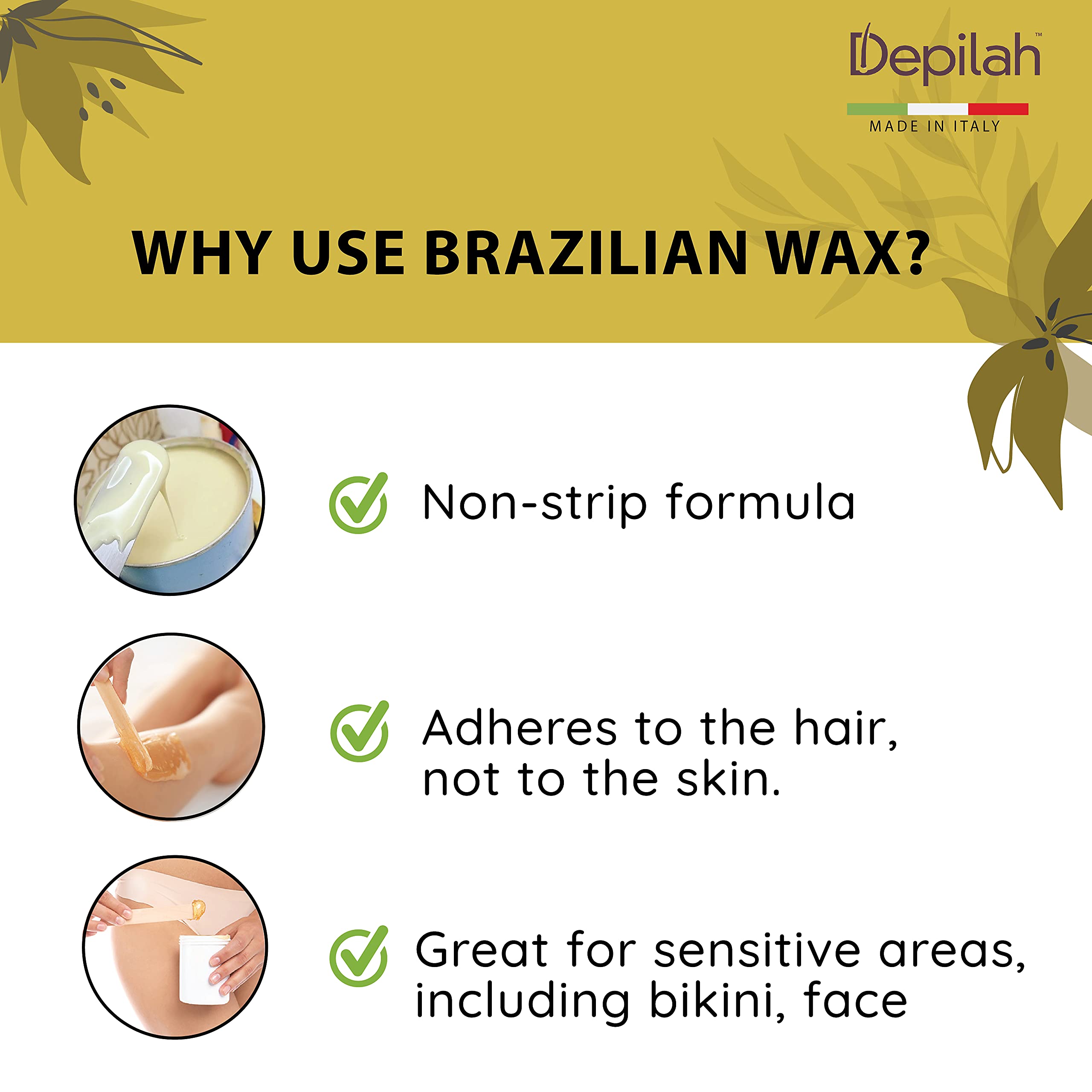 Depilah Brazilian Face Wax for Women - 500gm White Chocolate Film Wax for Face & Body - Stripless Wax Beans for Hair Removal - Easy Brazilian Wax 2