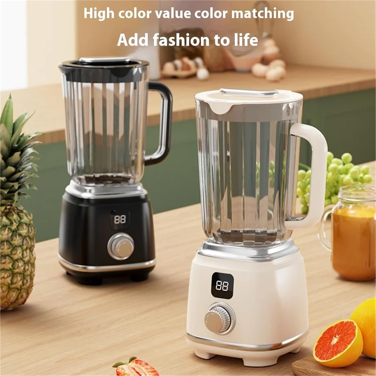 Home Blender with 3000mAH, Multifunctional Juicer and Ice Crusher, High Juice Rate Kitchen Tool(Black)