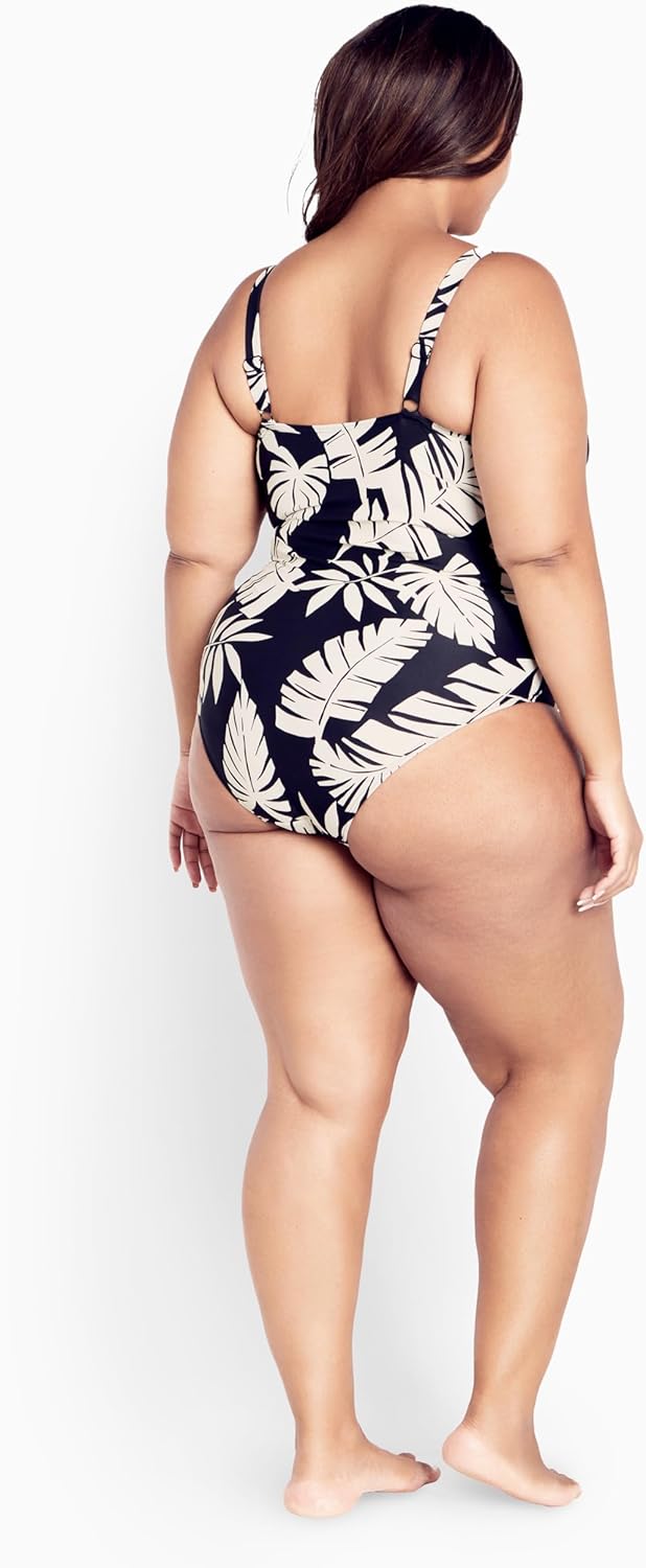 City Chic Women's Plus Size Palma Print 1 Piece