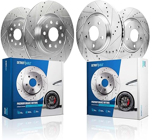 Miniatura 36 de Detroit Axle - Kit de freno delantero para Ford Explorer Mercury Mountaineer 2002-2005 Bujes de rodamiento de rueda perforados y ranurados rotores
