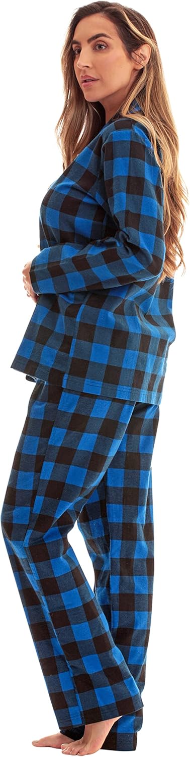 #followme Printed Flannel Button Front PJ Pant Set - Image 3