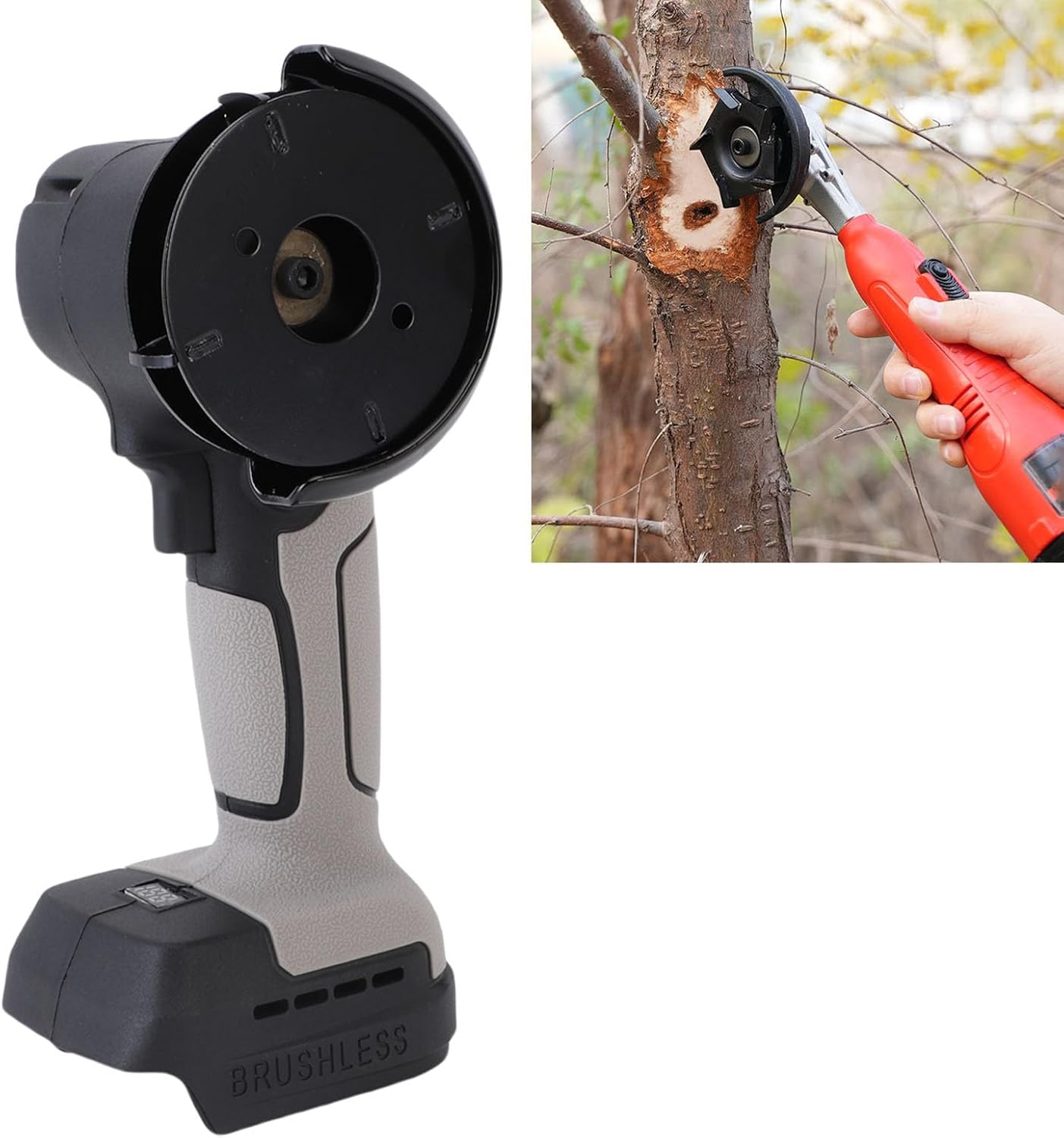 LiebeWH Tree Bark Removal Tool Cordless Electric Tree Bark Peeler 21V Battery Operated Tool for Debarking Wood Scraping and Garden Care