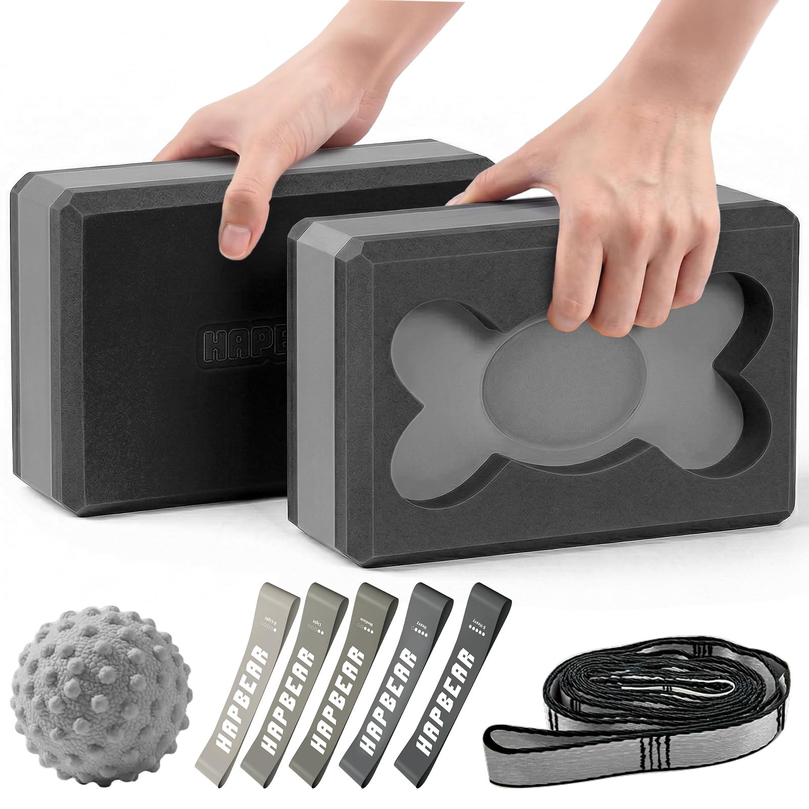 HAPBEAR Yoga Blocks 2-Pack