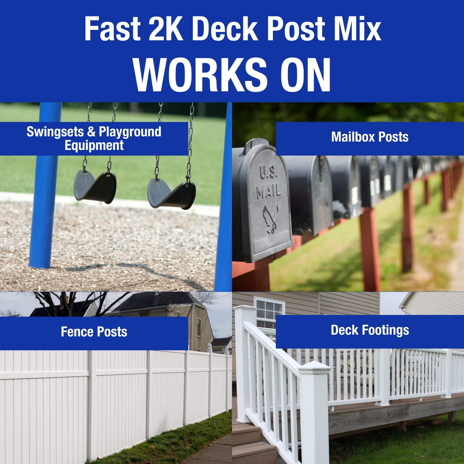 Fast 2K Deck Post Anchor Mix Concrete Alternative and Replacement for