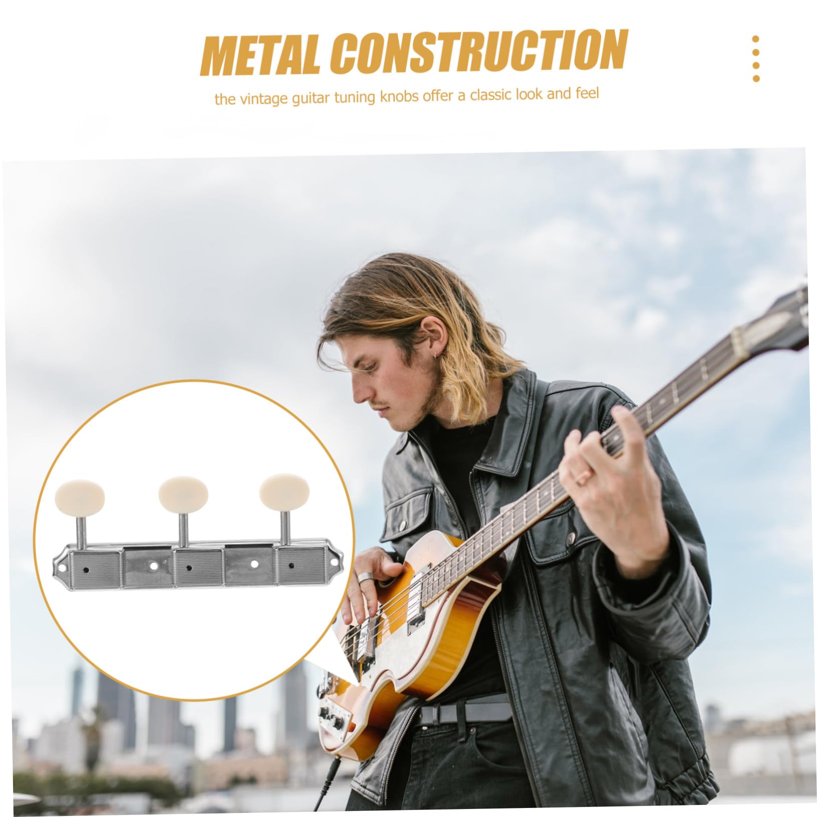 YARNOW 1 Paio Di Accordatori Per Strumenti Musicali Manopole Per Chitarra Elettrica Accordatori Per Chitarra Elettrica Accordatori Per Chitarra Elettrica In Metallo Argentato