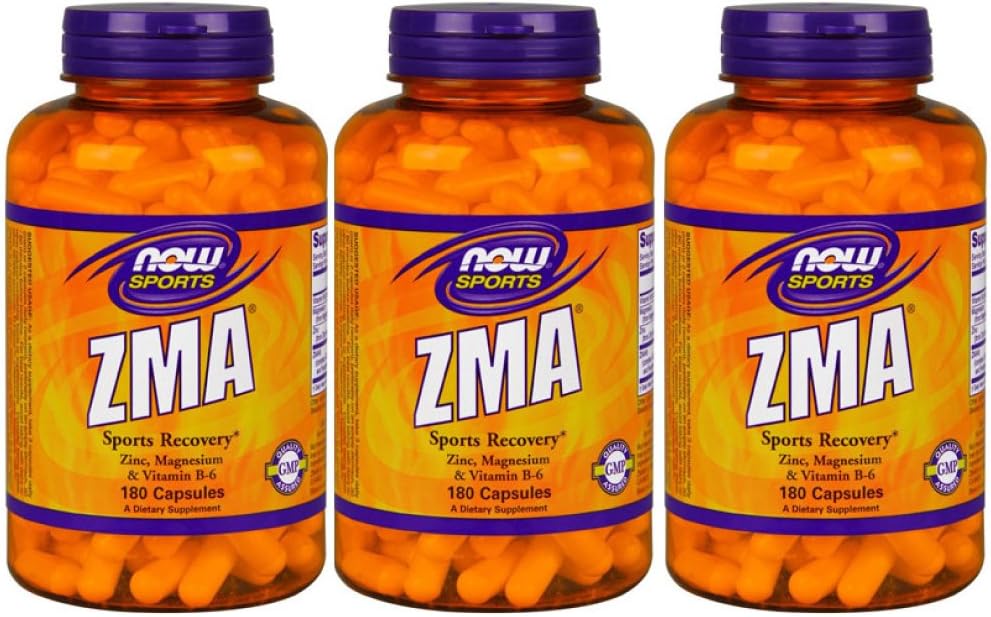 Now Foods, Set of 3, Value Size, ZMA 180 Capsules