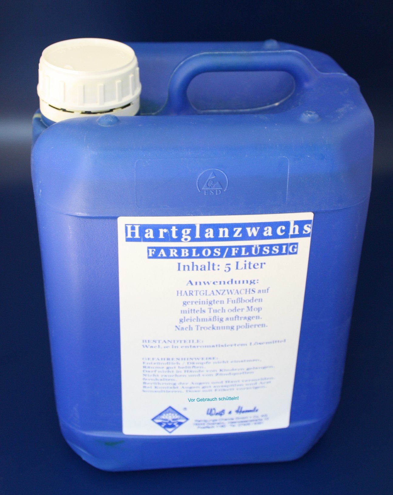 Wasserrose® 5 L FLÜSSIGES HARTGLANZWACHS/BOHNERWACHS WEISS-FARBLOS MADE IN GERMANY