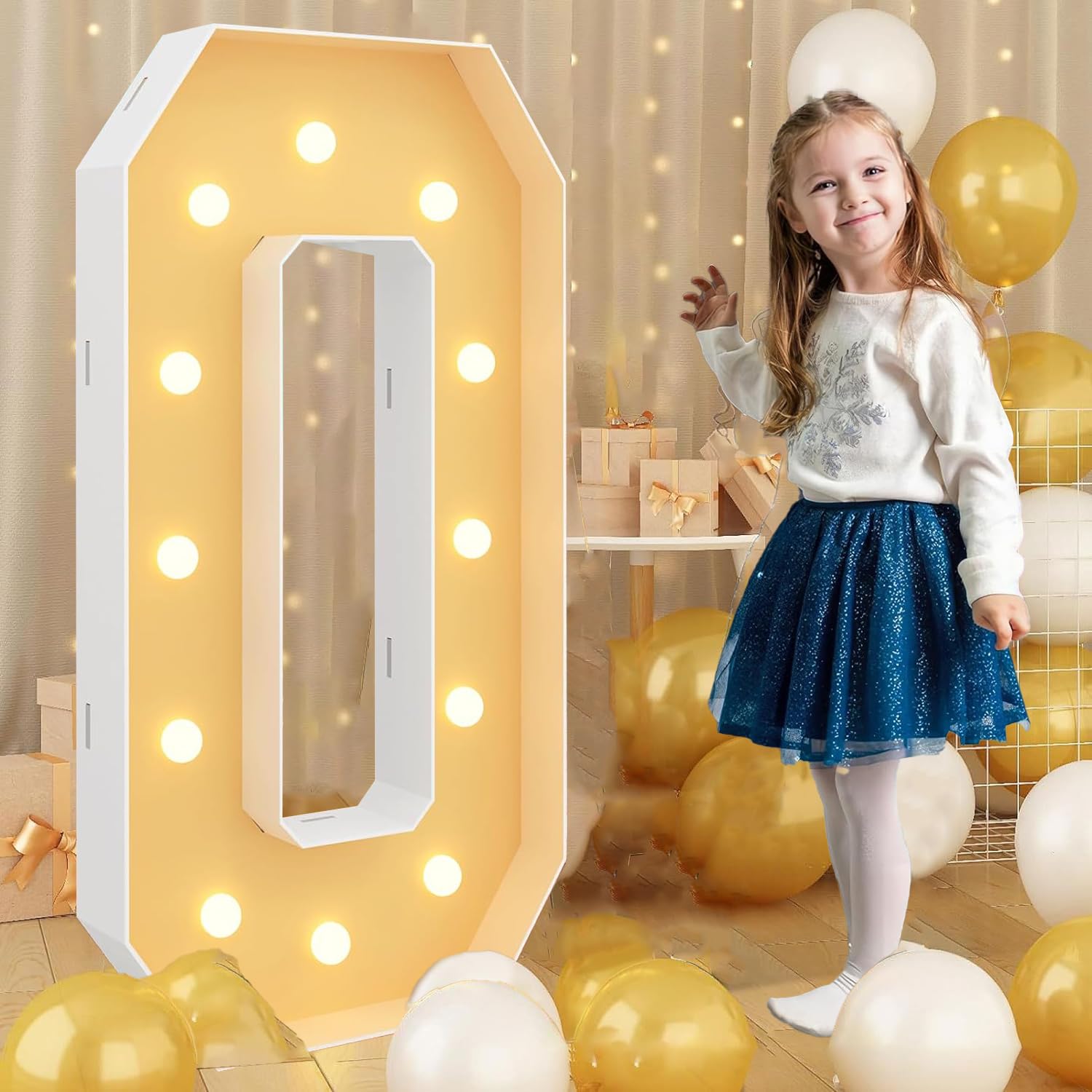 Litera O Marquee rozświetlana na imprezę, gigantyczna mozaika LED, znak, wstępnie przycięta piankowa deska zestaw na walentynki, urodziny, Boże Narodzenie, Nowy Rok, 120 cm