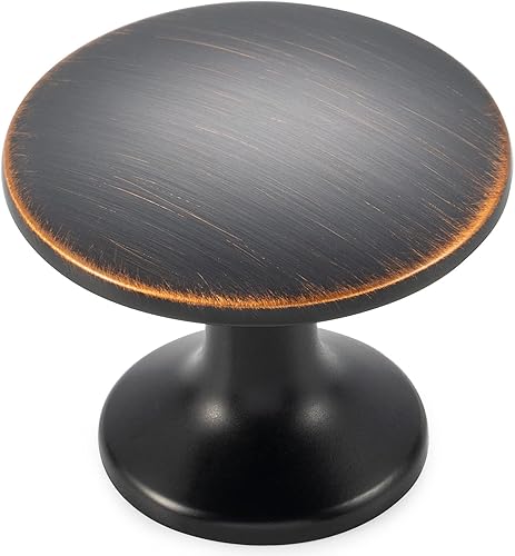 Miniatura 18 de KOOFIZO Tirador redondo para armario - Manija de níquel cepillado (Diámetro: 30 mm / 1.2 pulgadas), paquete de 10 unidades para puerta de armario