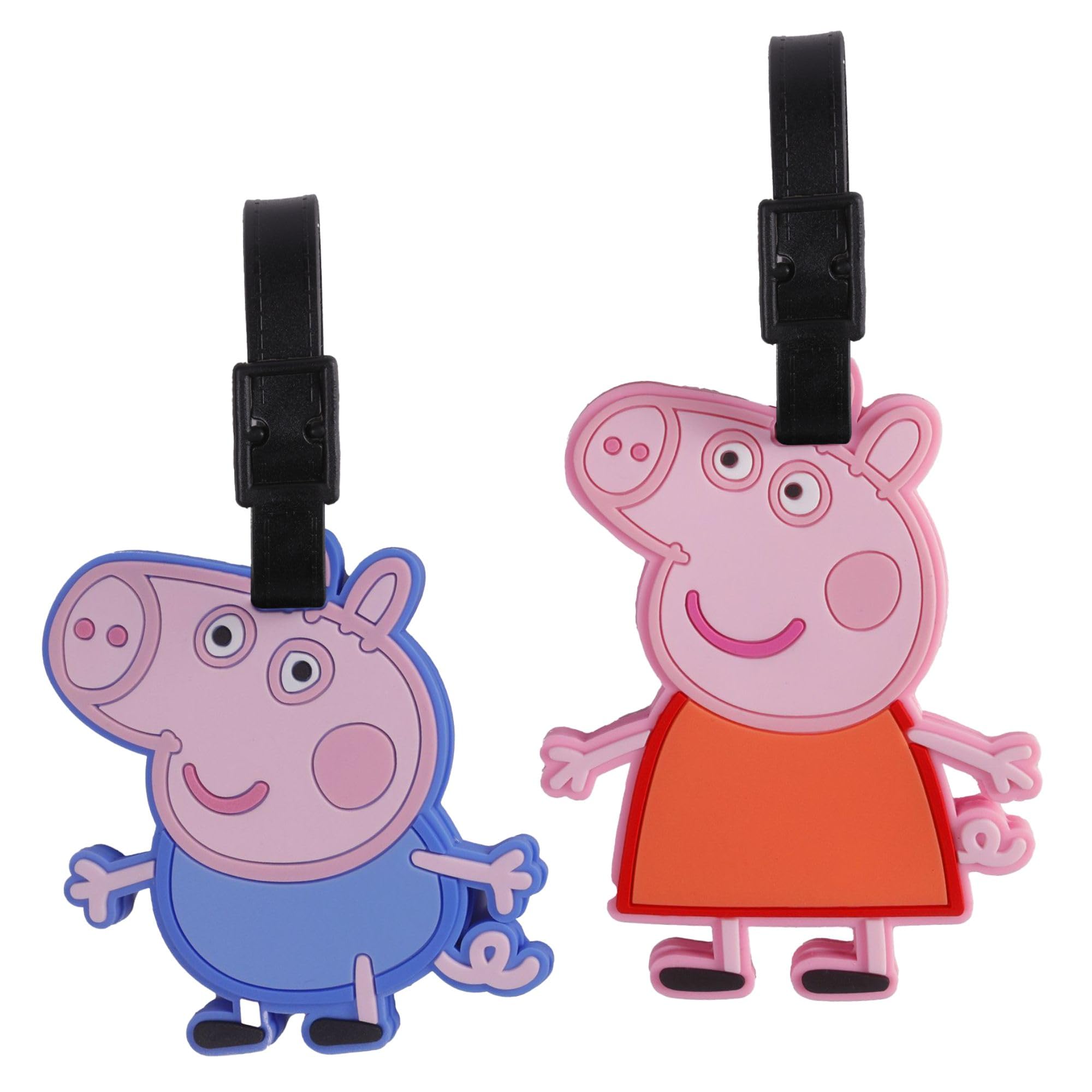 Peppa Pig Kids Silicone Luggage Tags, Set of 2 for Bags, suitcases and Travel