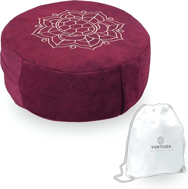 Zafu Yoga TORTUGA Galápago - Cojín Meditación Circular con Cuerda, 15cm