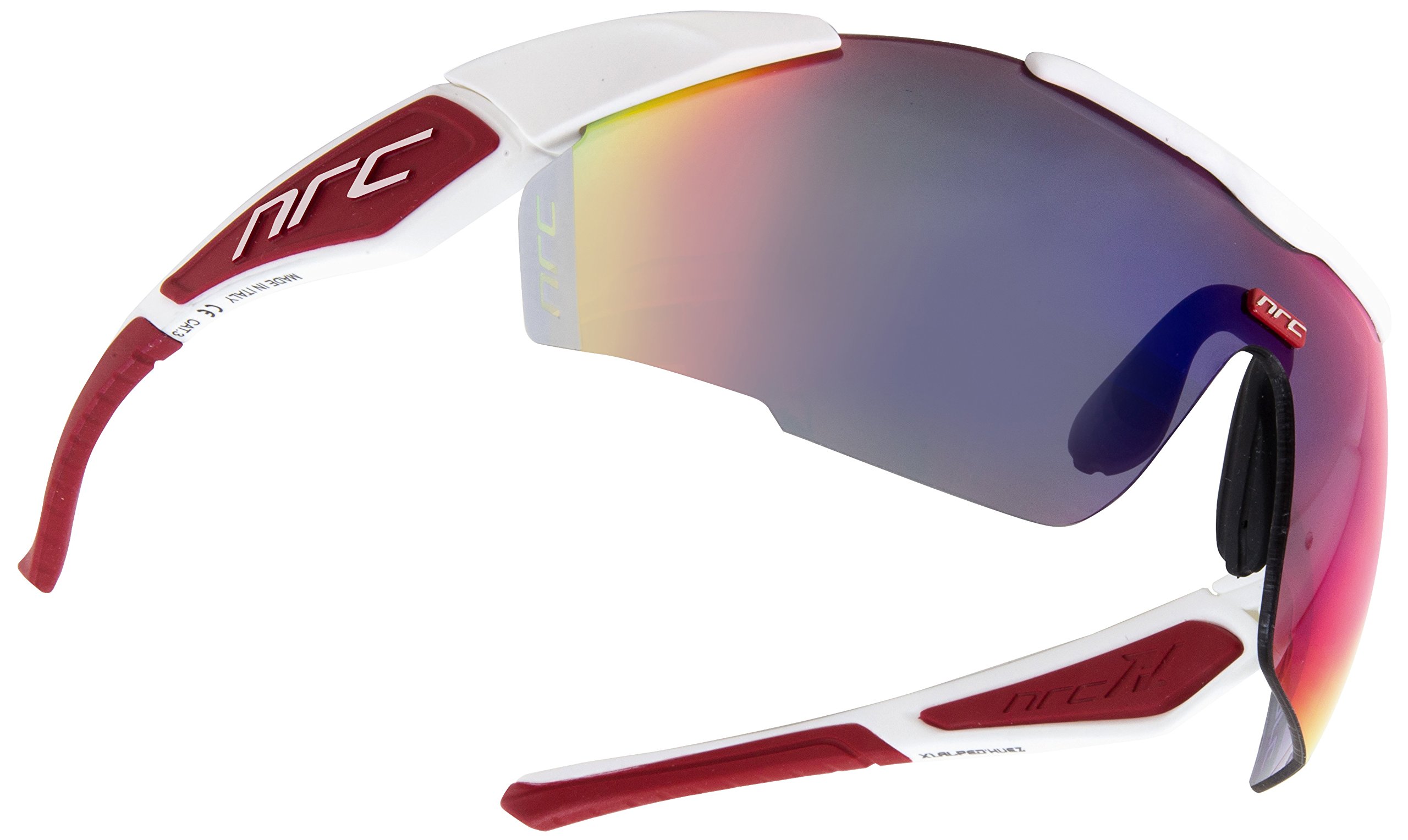 NRC X1 Alpe D'Huez, Okulary Unisex – Dorosły, Biały/Czerwony, Jeden rozmiar