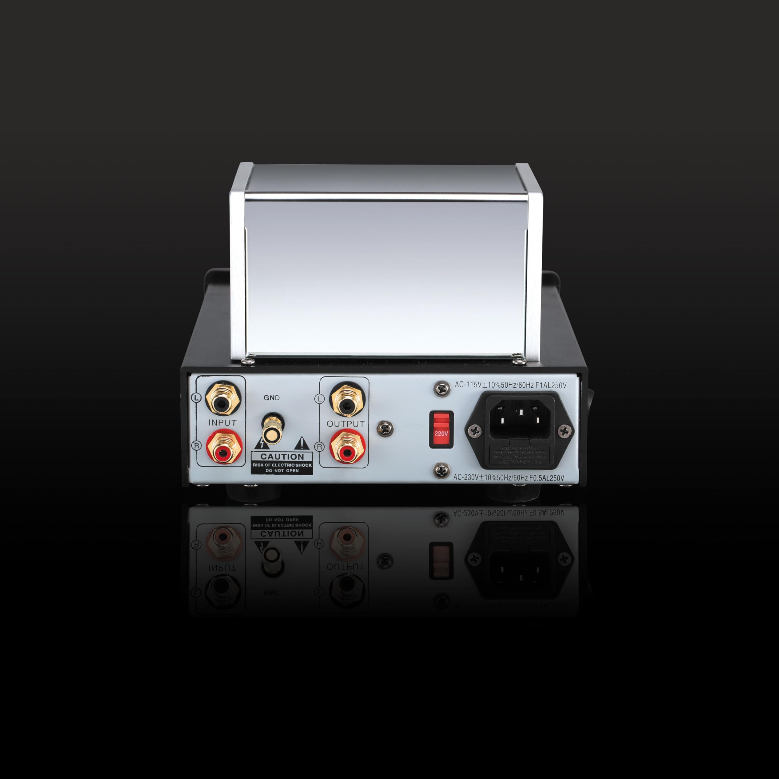 YAQIN MS-23B Tube Phono MM Preamplificador, preamplificador de tocadiscos, tubos 12AX7*2, AC110 y AC230 conmutables