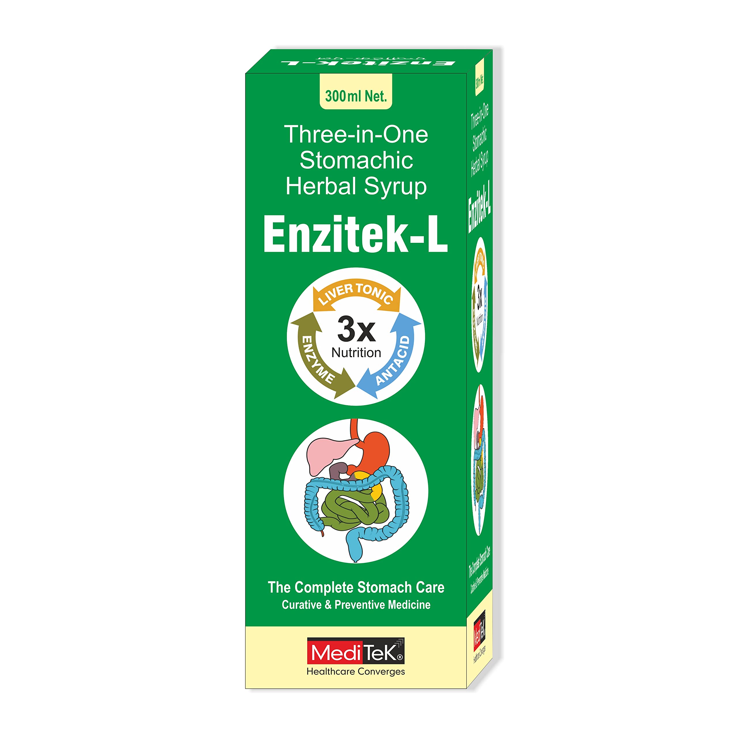 Meditek Ayurvedic Enzitek L Herbal Syrup 300Ml. (Pack of 1)