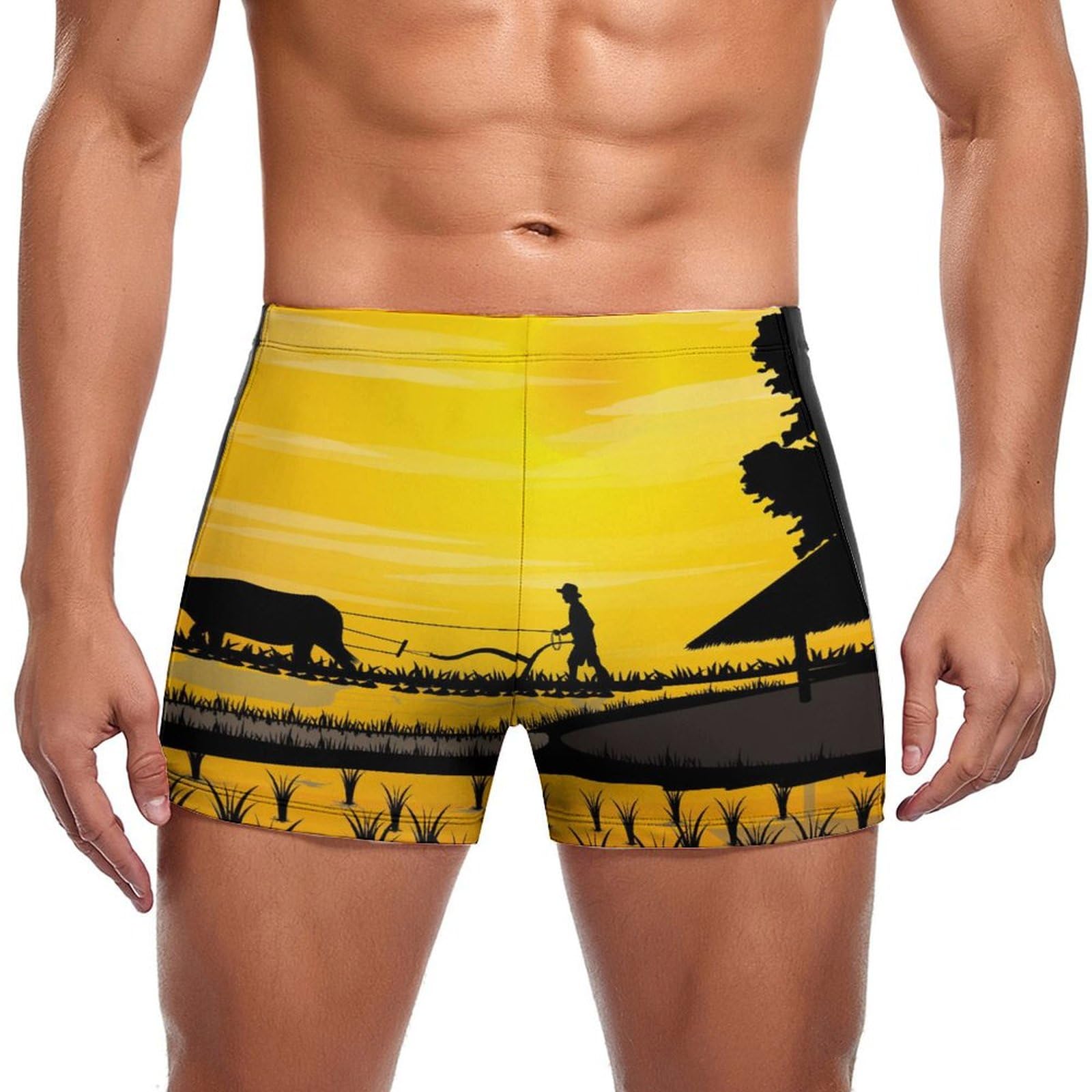 Slip de bain pour homme imprimé bétail de ferme pour la plage - 7