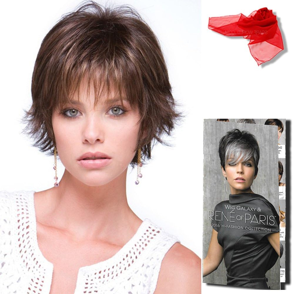 Coco Wig Color Frosti Blonde - Rene of Paris Wigs Short Wispy Texture face Framing Synthetic Tousled Layers Bundle w/Comb, MaxWigs Hairloss Booklet