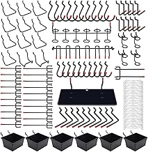 150 Pcs Perforated Board Hook Punching Board Hook 1.0 inch (25 mm) Dedicated T Hook Mesh Hook Hole Pitch Plastic Box Included Hanging Rack Fixing Fastening Hardware Product Display Display Steel Wall