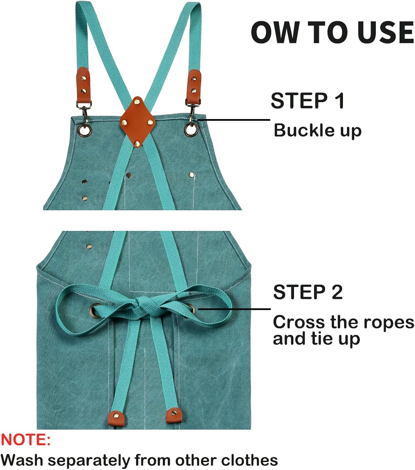 ZOMAO Chef Apron, Cotton Canvas Gardening Apron with Large Pockets for Men and Women,Kitchen Cooking Baking Bib Heavy Duty Adjustable Garden Apron - Image 6