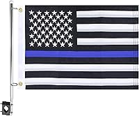 Vista 6 de Kit de asta de bandera de barco de 12 x 18 pulgadas con clips bordados, kit de cabina marina bordada, bandera de bicicleta y bandera de carrito