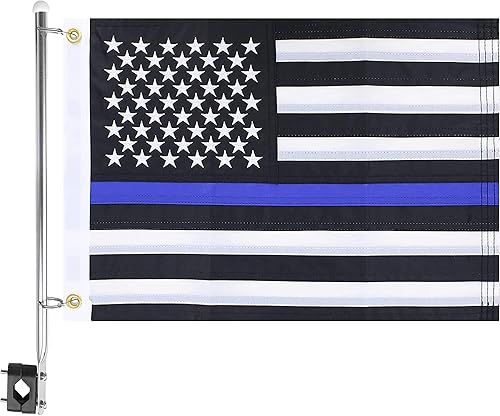 Miniatura 6 de Kit de asta de bandera de barco de 12 x 18 pulgadas con clips bordados, kit de cabina marina bordada, bandera de bicicleta y bandera de carrito