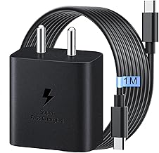 Samsung-Original 45W Super Fast Charger Combo Compatible with Samsung Galaxy S24/S23/S22/S21/S20 (Ultra/Plus/Fe), Note 20/20+/10(All Series),Flip/S/A/F/M Series | Type C PD 3.0 Charger,Black