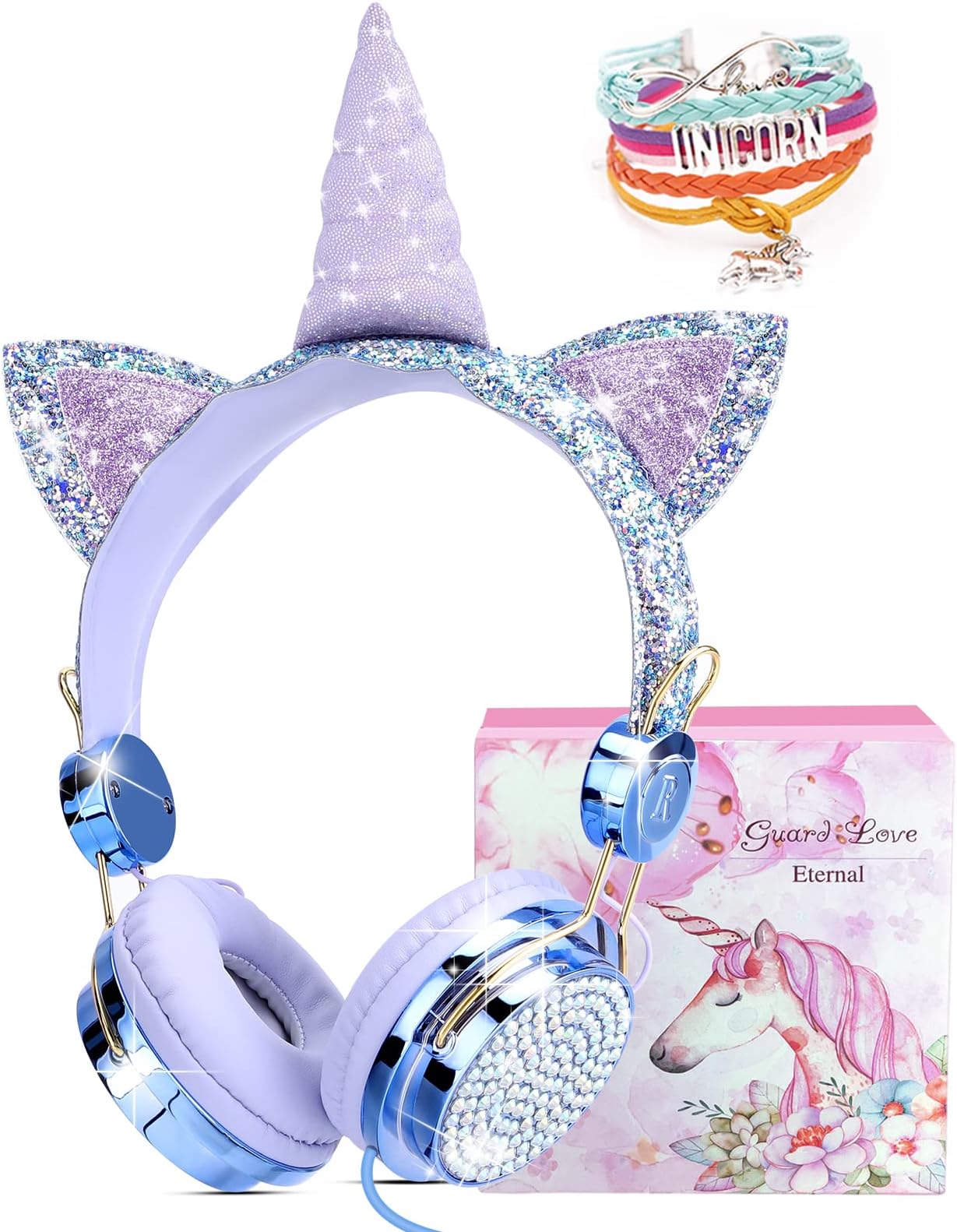 kuyaon Kids Headphones with Microphone for Girls Children