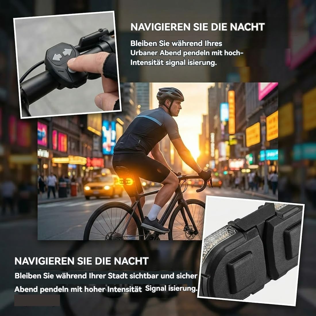 Yagerod Télécommande sans fil pour feu arrière de vélo, clignotants, kit de conversion pour clignotants de trottinette électrique, étanche IPX4, rechargeable par USB pour VTT et vélos de route (2pcs)