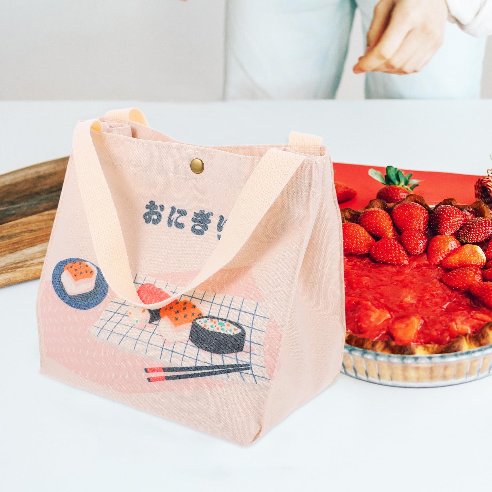 Operitacx 1 Pc D' En Toile Sacs à Main Pour Le Déjeuner Mini Pochette Fourre-tout Pour Le Déjeuner Joli à Lunch à Lunch Pour Hommes Bento Riz Chaud Voyage Portable