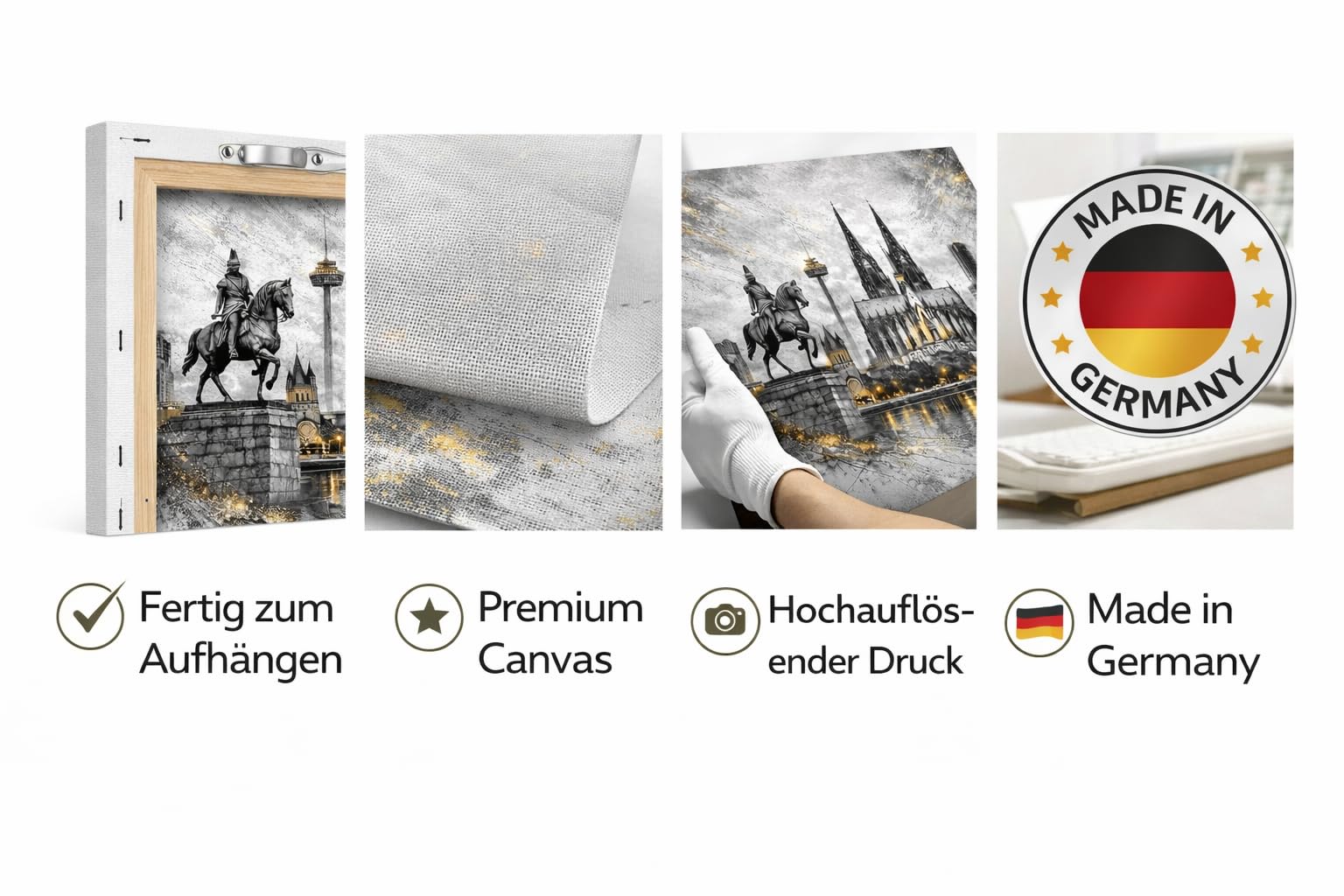Julia-Art Leinwandbilder Leinwandbild Deutschland Fußball WM 2026 – Premium Fußball Wandbild 120x80 cm – Moderne Fan Deko für Wohnzimmer, Vereinsheim, Männerzimmer, Büro & Gaming QN121-6