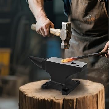 Multi-Angle Anvil, High Hardness Cast Steel, Rugged Round Horn Anvil Blacksmith, Large Countertop Stable Base, Metalsmith Tool for Bending and Shaping for Jewelry Making & Artisan Crafting 45LB