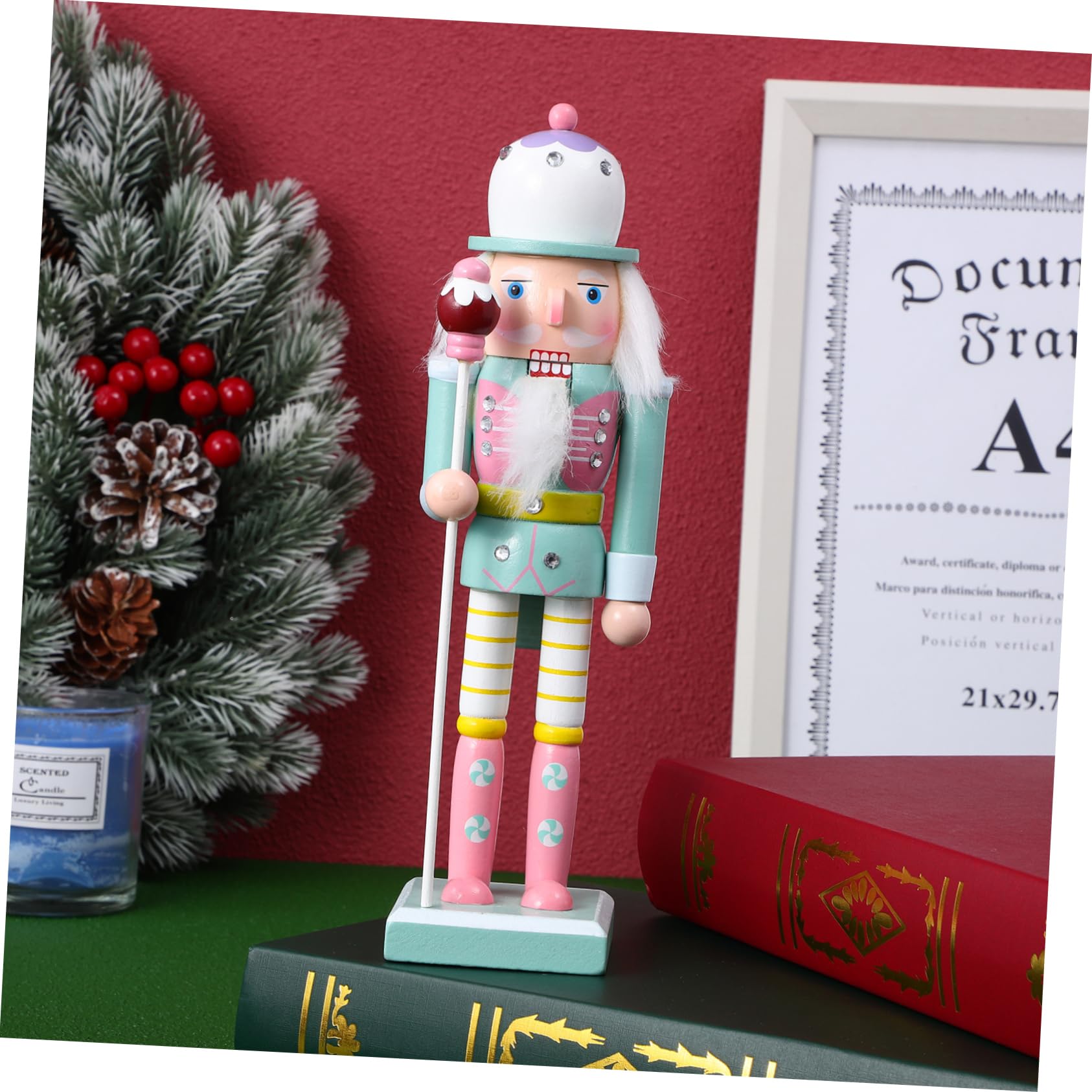 Levemolo Nussknacker aus Holz Soldat Ornament Figur Tischdekoration Weihnachtsdeko für Geschenkidee