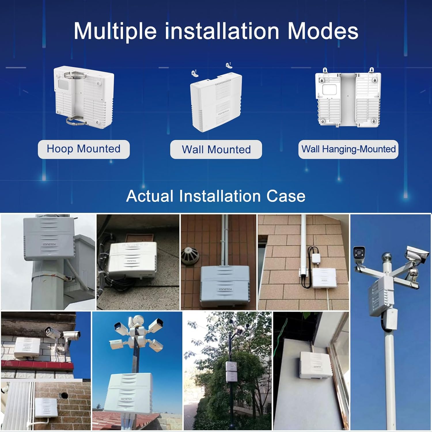 11 Port Outdoor PoE Switch with 2 Uplink & 1 SFP, IP65 Waterproof, All-in-one Box, 100/1000Mbps Mixed, Unmanaged, 120W Built-in Power, IEEE802.3af/at/bt, 6KV Lightning Protection, Plug & Play