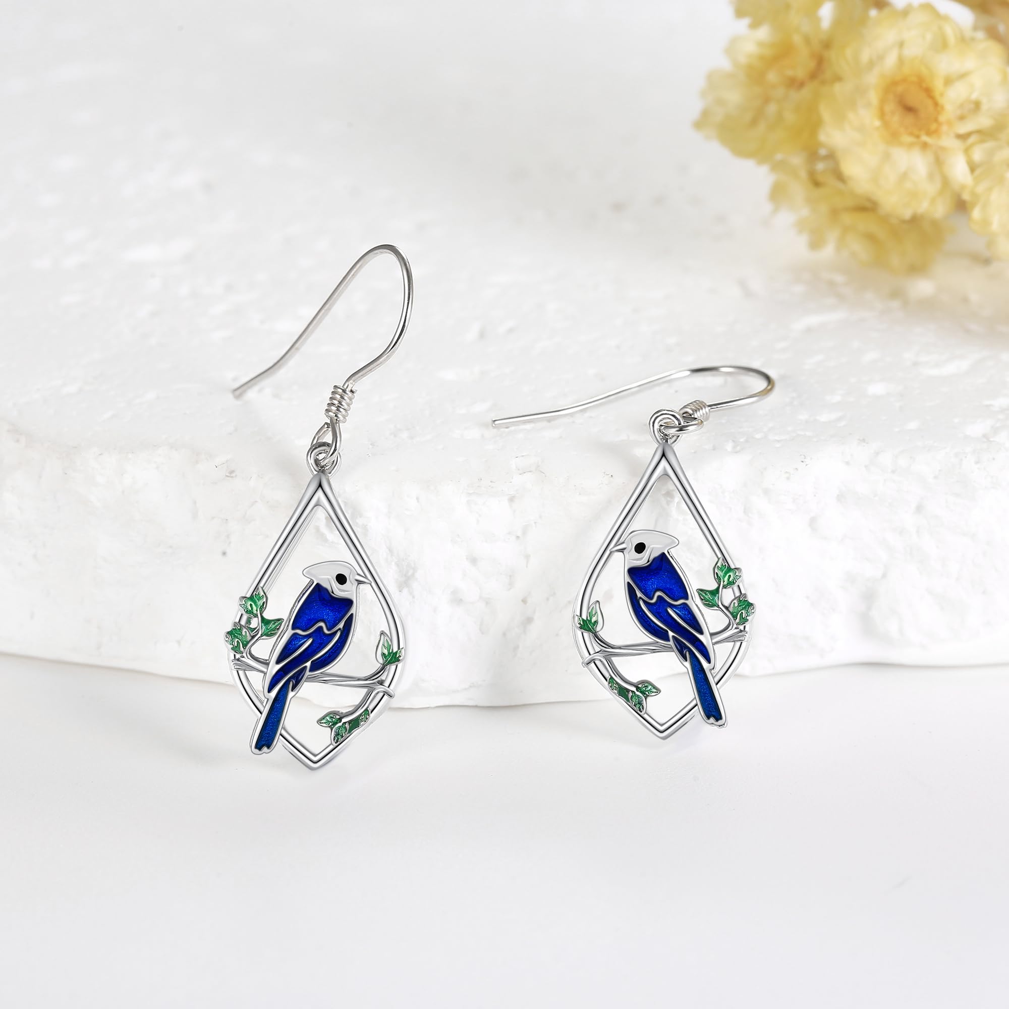 URONE Pendientes de plata de ley 925 con diseño de zorro, colibrí, flamenco, vaca, loro, joyería de animales, regalo para mujeres y niñas
