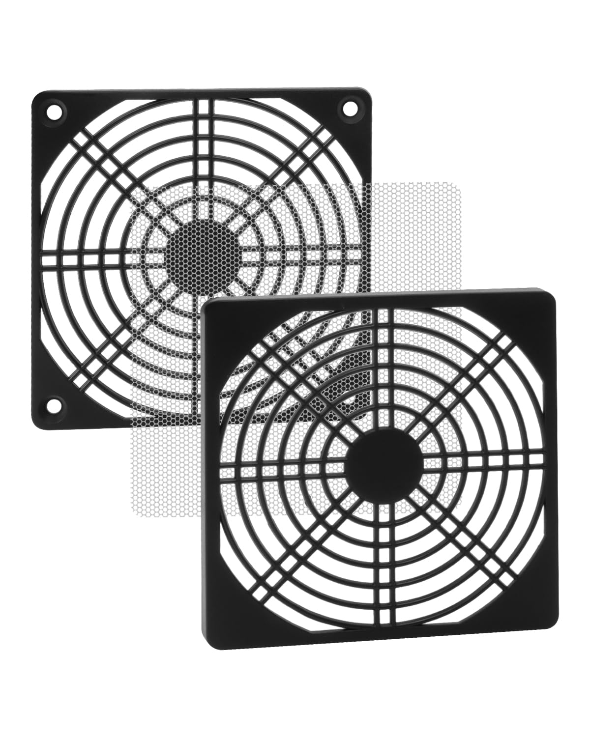 GELRHONR 120mm PC Telaio Ventola Filtro Polvere, 12x12cm Computer caso Ventola di Raffreddamento Filtro Polvere Maglia Rete Copertura Metallo Nero Computer Antipolvere con Viti-Nero
