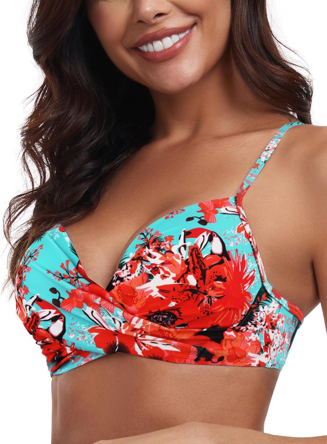 RELLECIGA Women’s Underwire Bikini Top Molded Push Up Swim Top Only Swim Bra - Image 7