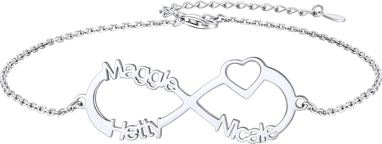 ChicSilver Anklets for Women, 925 Sterling Silver Personalized Name Ankle Bracelet for Women Summer Jewelry Gift