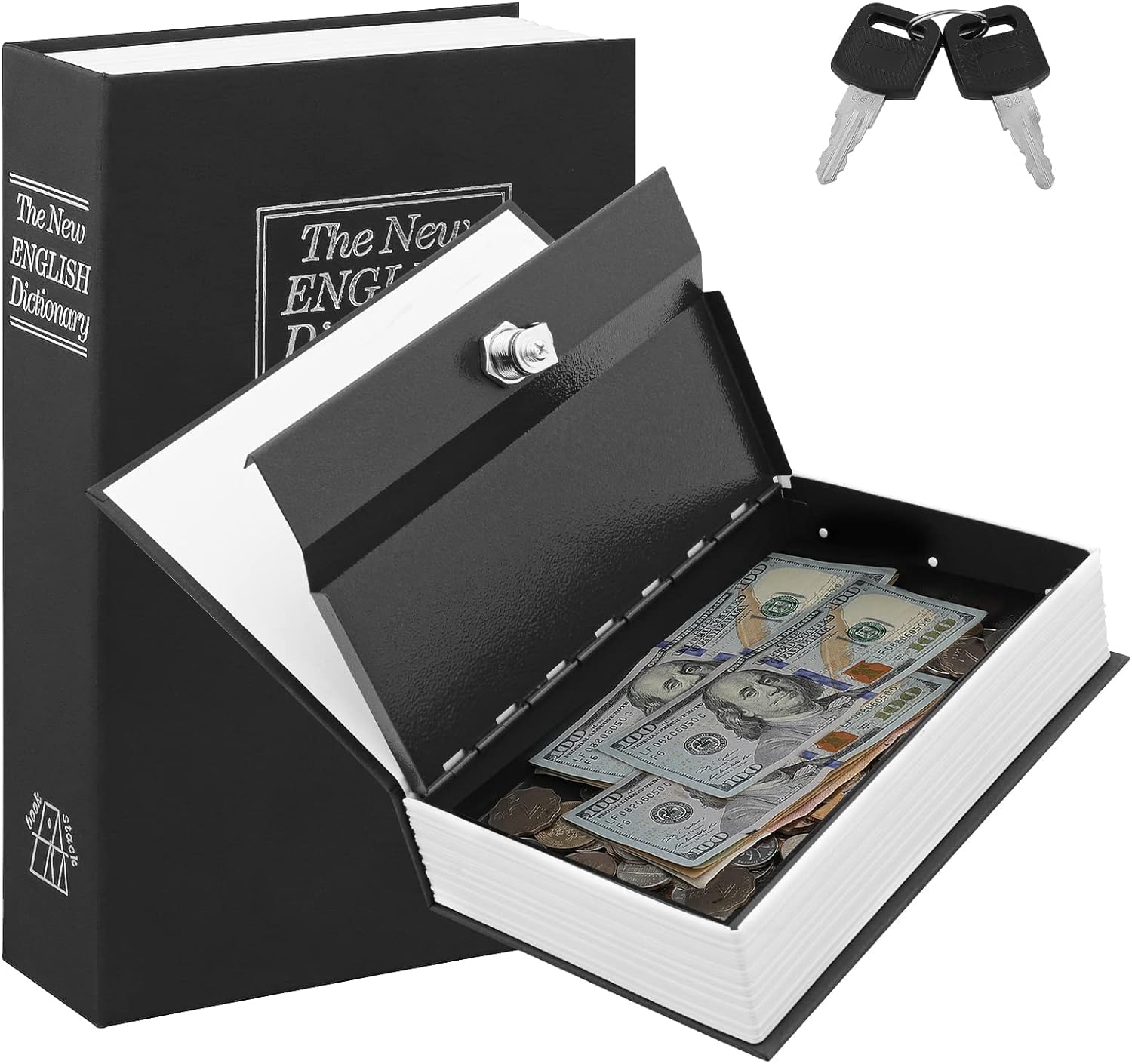 LUKVIZ Locker Jewellery Home Safe: Dictionary Hidden Secret Book Safe Vault with 2 Keys – Cash Box for Office and Home (Small) (Multicolor)-image-44