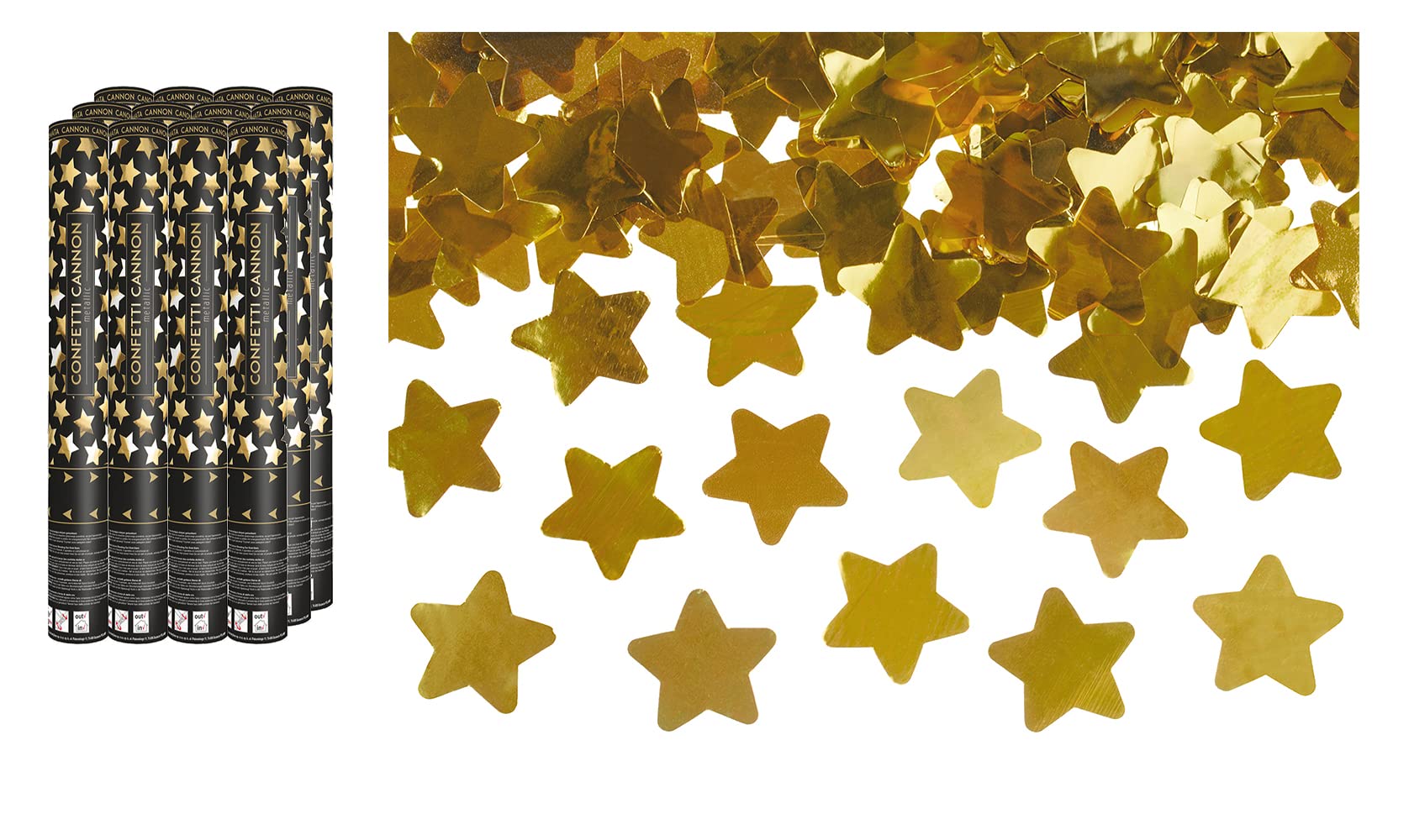 Konfetti Kanone Sterne 40cm 12er Set Konfettikanone Party Popper Hochzeit Geburtstag Weihnachten