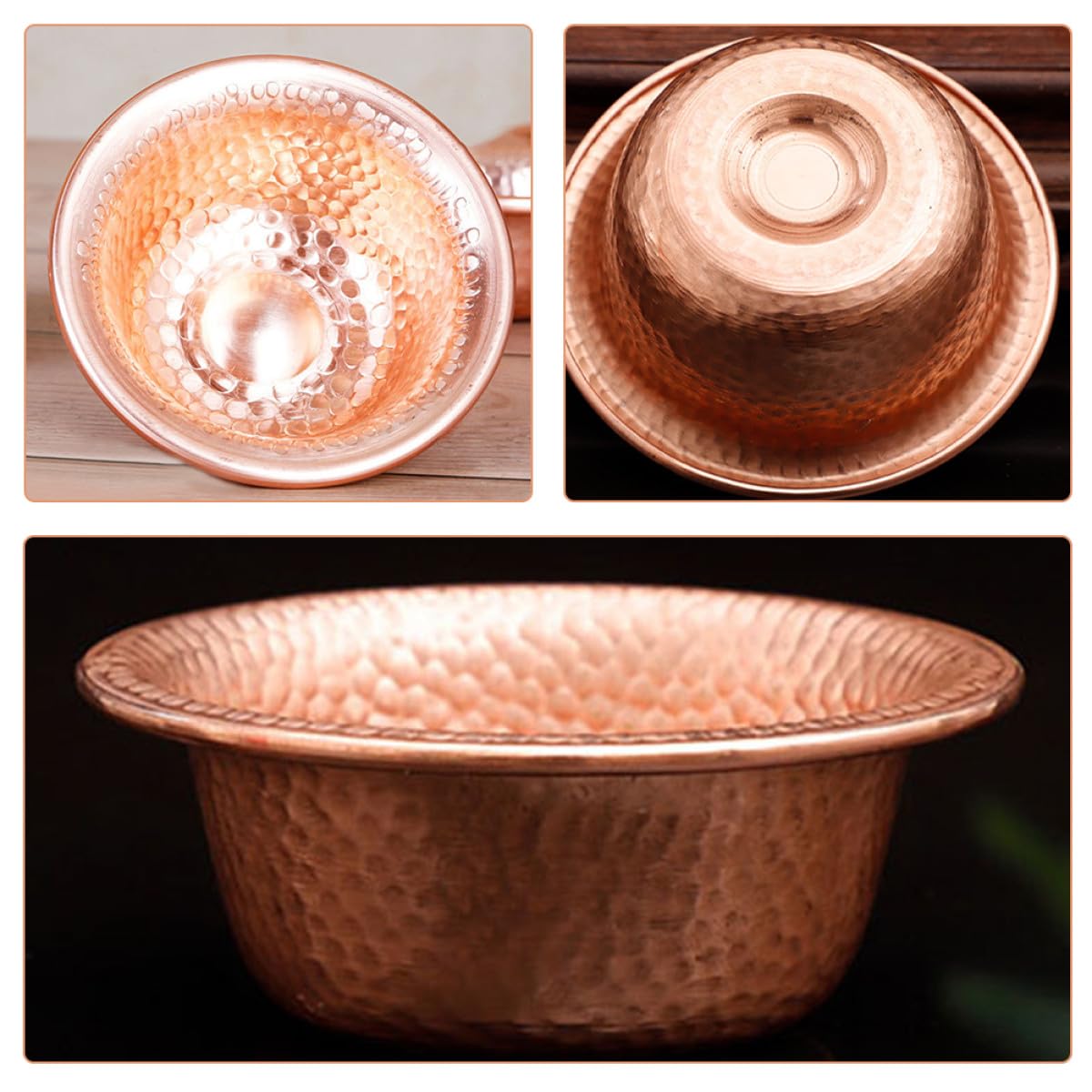 iplusmile Traditionelle Buddhistische Wasserschale aus Kupfer Praktische und Leicht zu Reinigende Schale für Gebetsrituale und Buddhistische Opfergaben