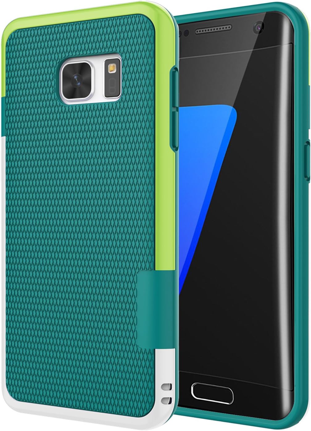 – Jeylly S7 Edge Case, Ultra Slim Shock Proof Rugged Bumper Hybrid Soft TPU & Hard PC Protective Anti-slip Case Cover for Samsung Galaxy S7 Edge G935F - Green