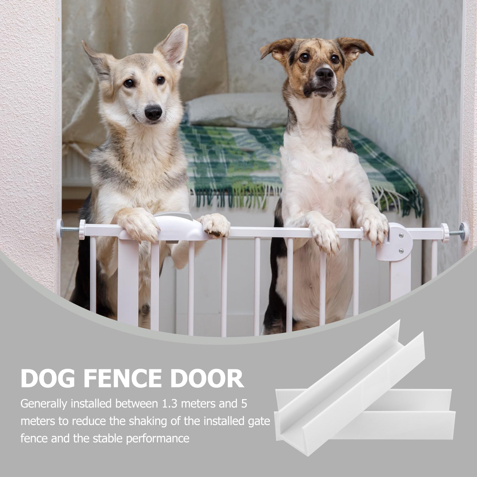 POPETPOP Fence Reinforcement Groove- 5pcs Portable U Shape Dog Gate Reinforcer Durable Dog Pen Stabilizer Baby Gate Extender Support Feet for Dog Gate Stairs Doorways
