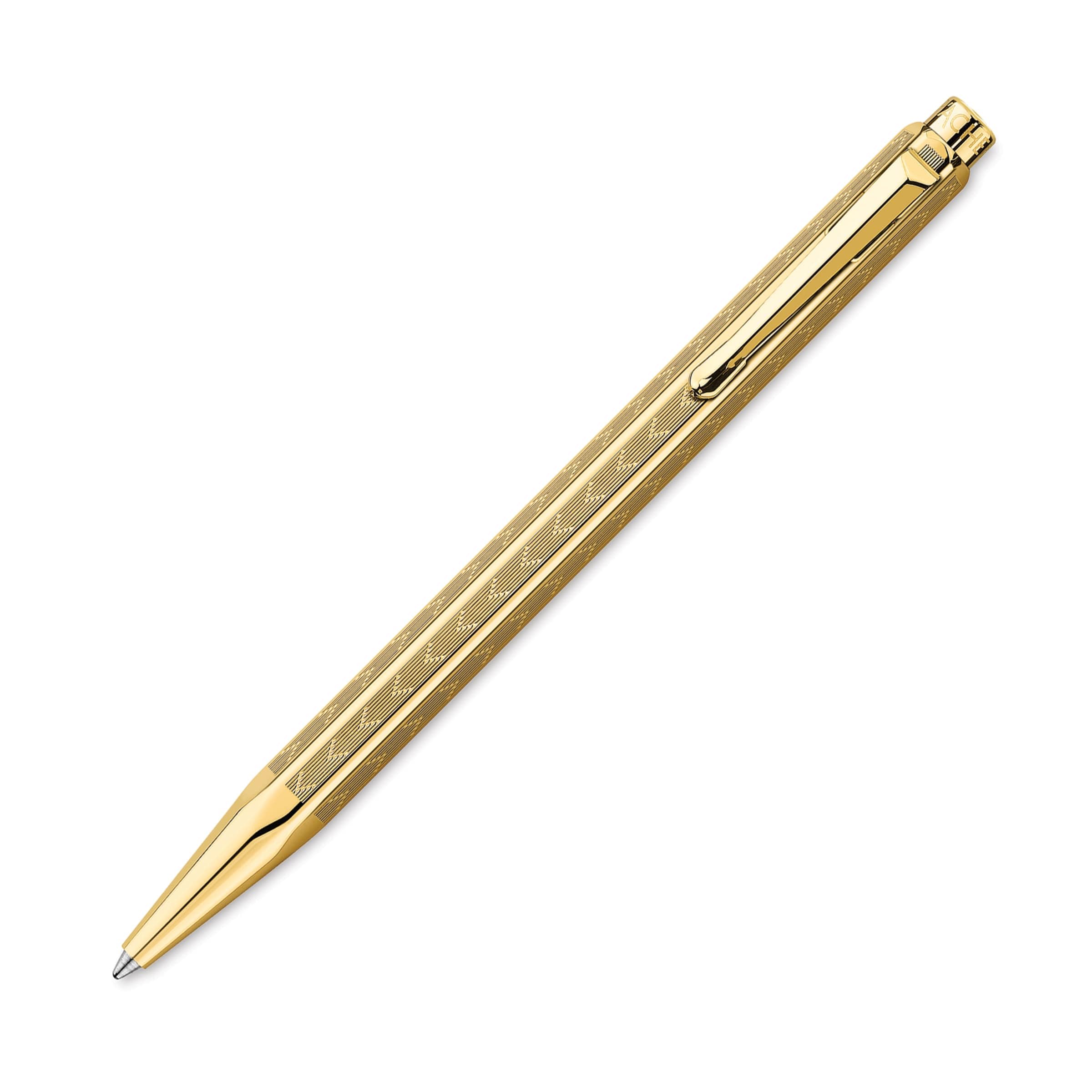 Caran d'Ache Chevron Ballpoint Pen - Gilt
