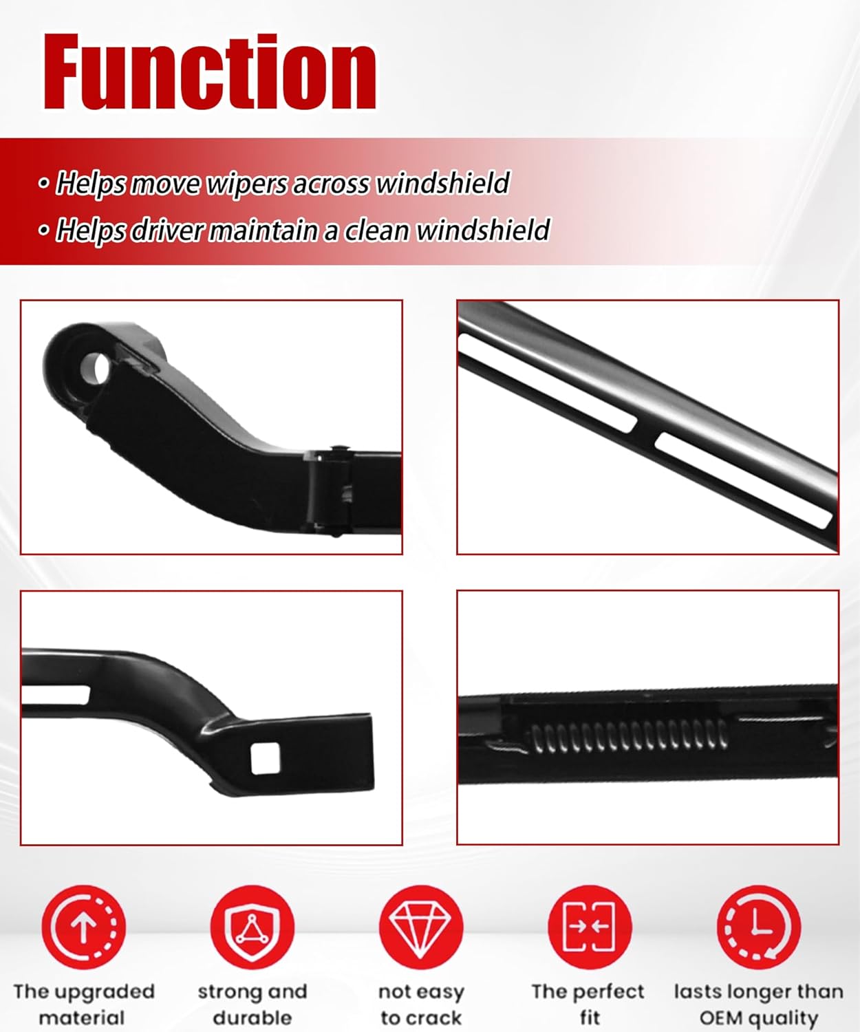 84372499 & 84372500 Windshield Wiper Arm Fits For Chevrolet Silverado 2014-2018,GMC Sierra 2014-2019 Replaces 42789 & 42790