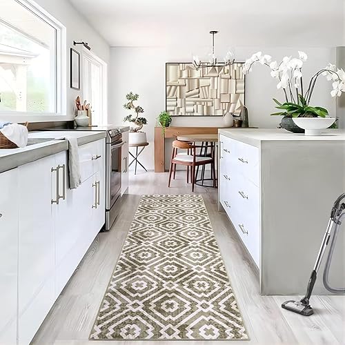 Miniatura 36 de COZYLOOM Alfombra marroquí vintage de 8 x 10 pies para sala de estar, antideslizante, lavable, alfombra retro con estampado geométrico moderno, gris