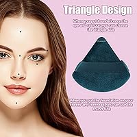 Vista 53 de Pimoys 6 esponjas de maquillaje facial, esponja de terciopelo suave triangular, esponja de belleza para polvo suelto (negro, rosa)