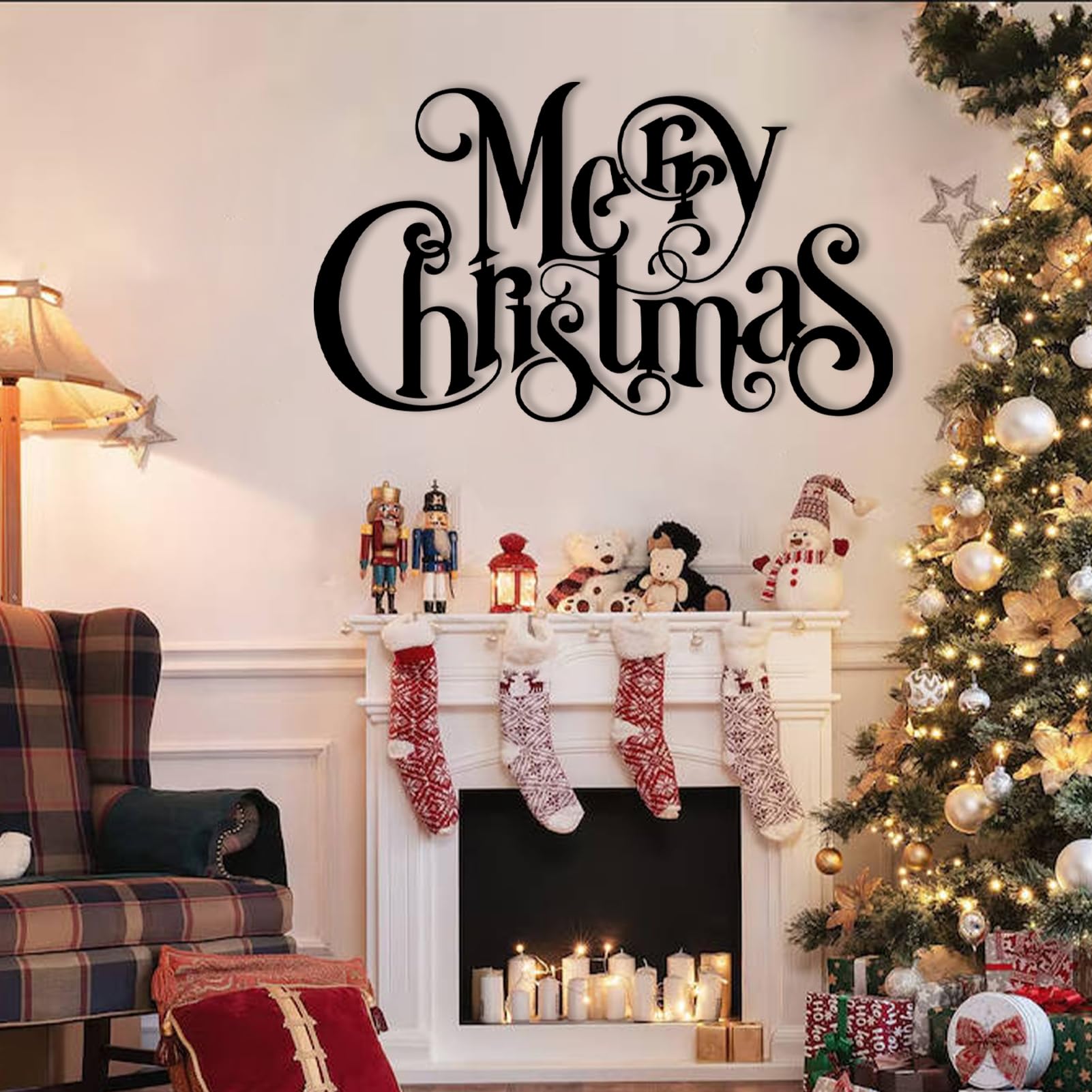 Décoration De Noël En Métal 'Christmas Lease' Vintage - état D'occasion