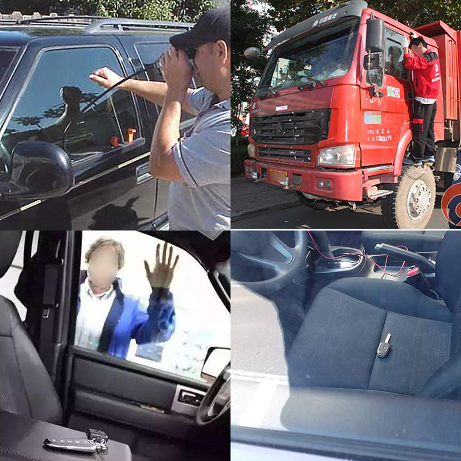 kit d'ouvre-Porte Voiture,Trousse À Outils D'ouverture d'urgence pour Portes De Voiture Et De Camion, Sac De Rangement À Cale À Air Longue Distance De 14 Pièces
