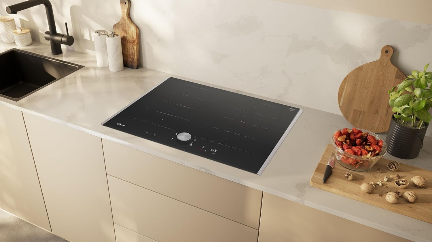 NEFF T67TTX4L0 N90 Induction Hob in a modern kitchen setting