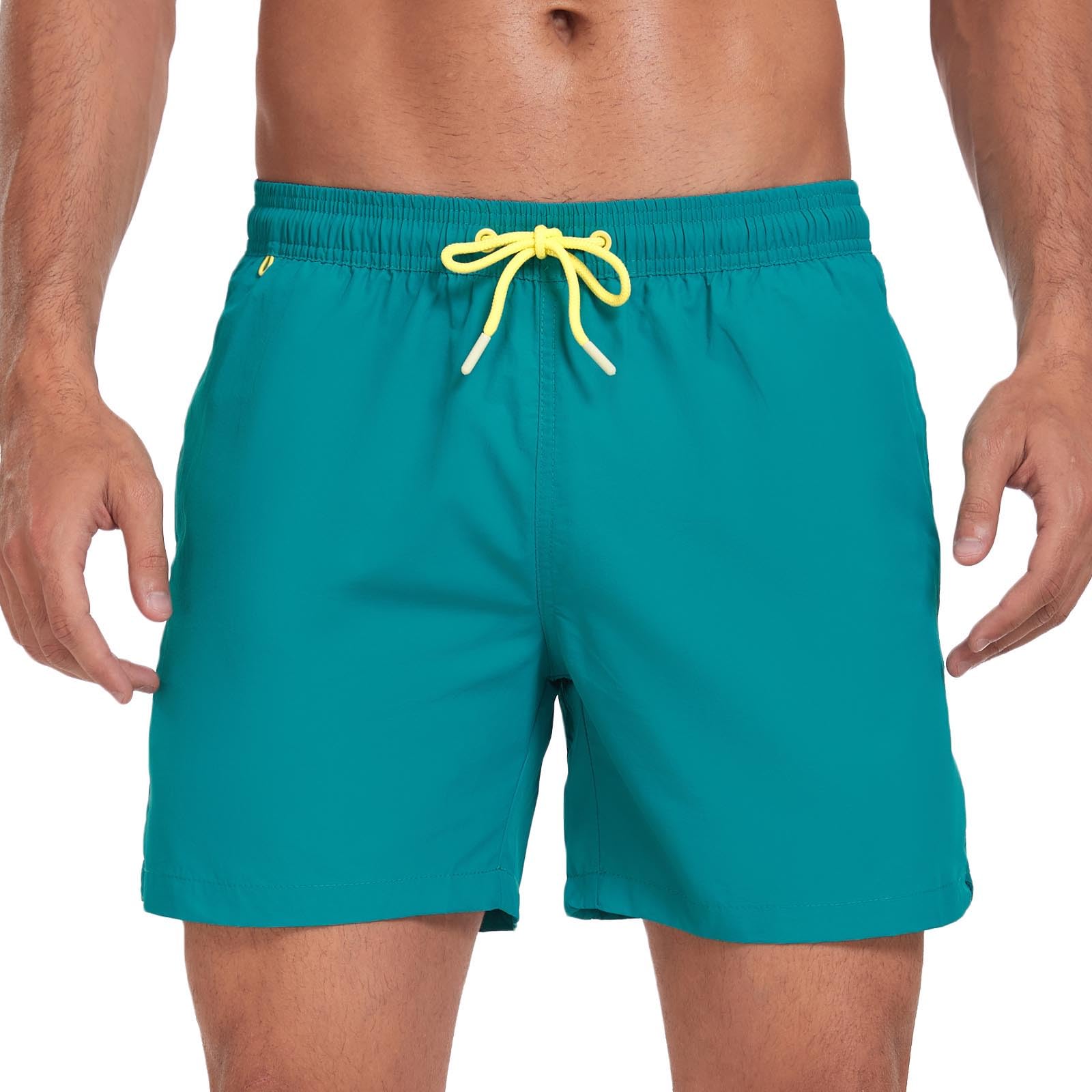 Cambkatl Men's Quick Dry Loose Swim Trunks Casual Summer Elastic Waist Swimsuit Athletic Beach Shorts with Storage Bag